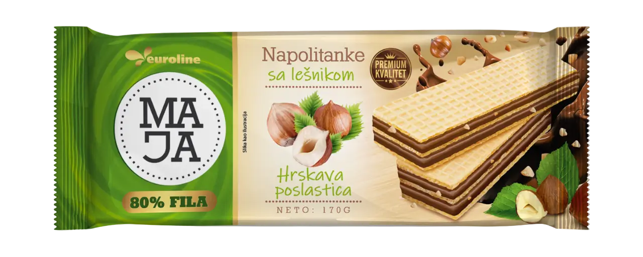 Maja napolitanke lešnik 170g